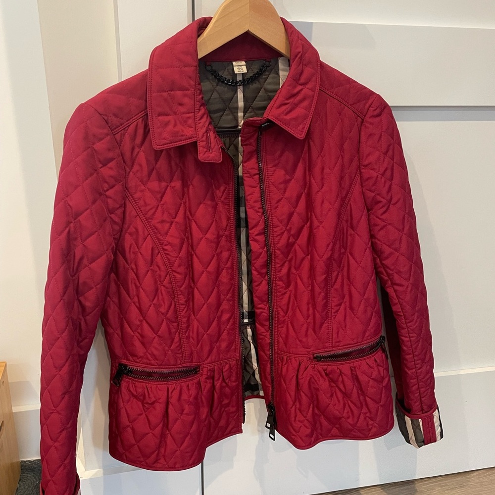 Quilted Burberry Jacket-Red